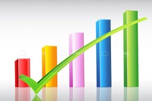 Business graph with right tick